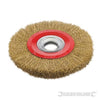 Spazzola a disco in acciaio ottonato per smerigliatrici da banco da 125mm offerta silverline Silverline