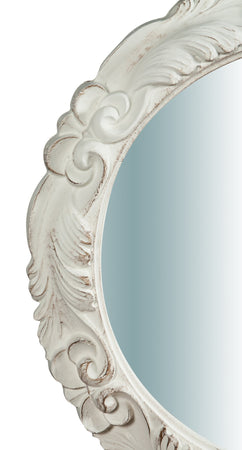 Biscottini Specchiera da parete verticale/orizzontale in legno finitura bianco anticato L66xPR5xH66 cm Made in Italy