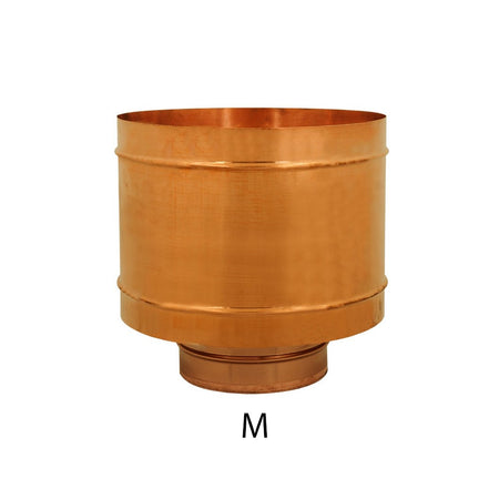 Fumaiolo da 200mm terminale tipo botte 4 venti di rame base tonda M maschio