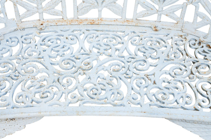 Biscottini Panchina liberty in fusione di ghisa finitura bianca anticata L110xPR60xH90 cm