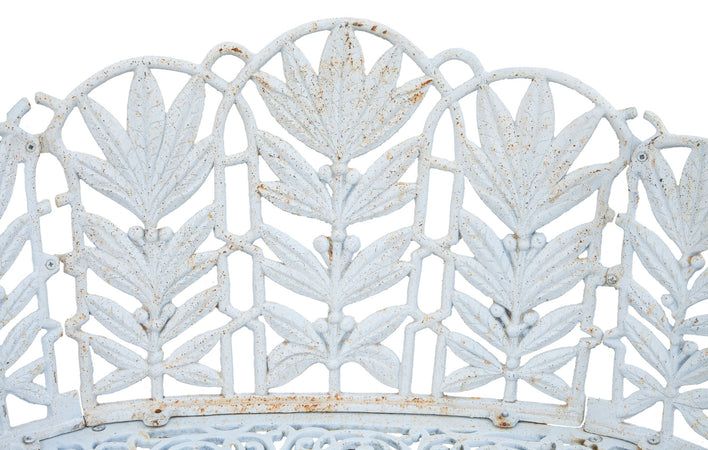 Biscottini Panchina liberty in fusione di ghisa finitura bianca anticata L110xPR60xH90 cm