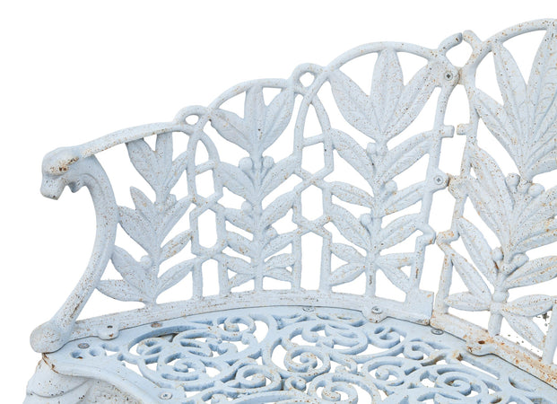 Biscottini Panchina liberty in fusione di ghisa finitura bianca anticata