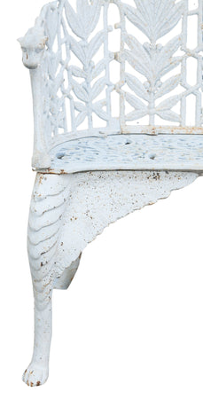 Biscottini Panchina liberty in fusione di ghisa finitura bianca anticata