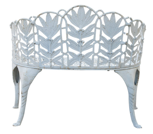 Biscottini Panchina liberty in fusione di ghisa finitura bianca anticata