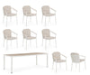 Set tavolo con 8 sedie Ulises in alluminio verniciato per interni