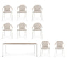 Set tavolo con 8 sedie Ulises in alluminio verniciato per interni