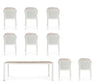 Set tavolo con 8 sedie Ulises in alluminio verniciato per interni