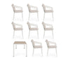 Set tavolo con 8 sedie Ulises in alluminio verniciato per interni