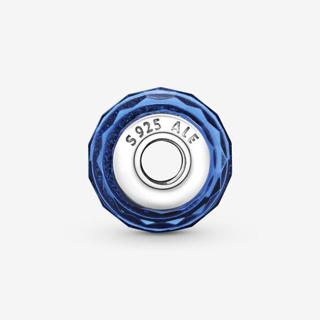 Pandora Charm in vetro di Murano blu sfaccettato
