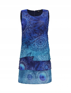 Desigual Abito Donna Capas Neko Blu/Azzurro
