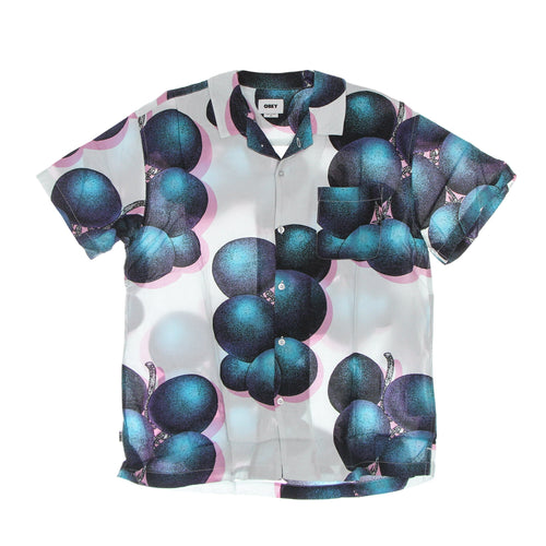 OBEY Camicia Manica Corta Uomo Blueberries Woven White/multi da uomo