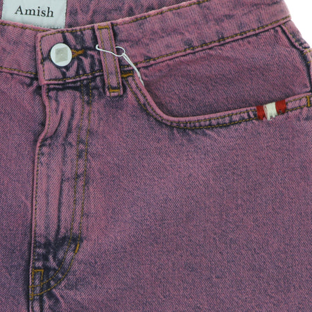 AMISH Jeans Corto Donna Short Ivy Denim Overdye Lilla da donna