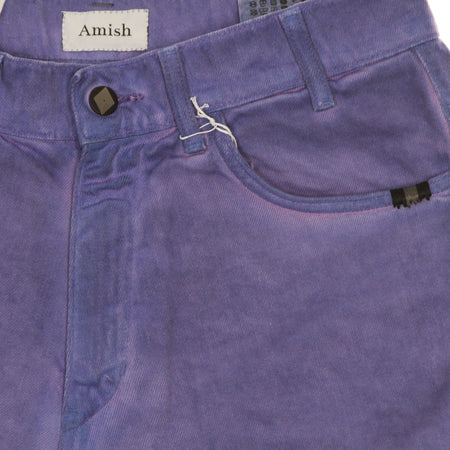 AMISH Jeans Corto Uomo Bermuda Bernie Bull Spray Dyed Purple da uomo