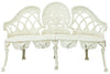 Biscottini Panchina Liberty in ghisa finitura bianca anticata 130x50x82 cm Robusta stabile