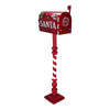 Mailbox in ferro colore rosso con decorazioni natalizie h 100 cm