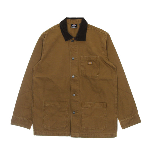 DICKIES Giacca Workwear Uomo Duck Canvas Summer Chore Coat Stone Washed Brown Duck da uomo