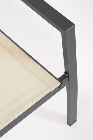 Salotto con poltrone e tavolino "Florida" struttura in acciaio per veranda e giardino