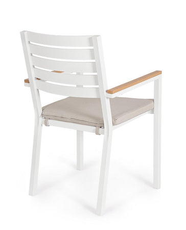 Sedia "Henna" struttura in alluminio con cuscino per interni ed esterni