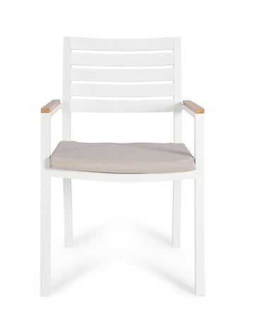 Sedia "Henna" struttura in alluminio con cuscino per interni ed esterni