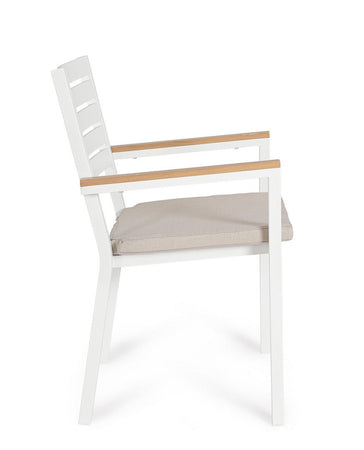 Sedia "Henna" struttura in alluminio con cuscino per interni ed esterni