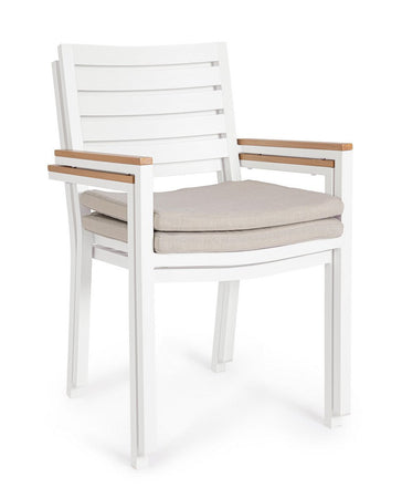 Sedia "Henna" struttura in alluminio con cuscino per interni ed esterni