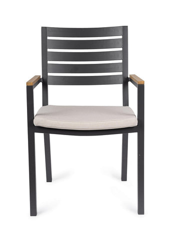 Sedia "Henna" struttura in alluminio con cuscino per interni ed esterni