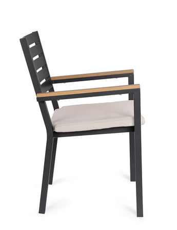 Sedia "Henna" struttura in alluminio con cuscino per interni ed esterni