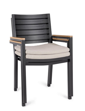 Sedia "Henna" struttura in alluminio con cuscino per interni ed esterni