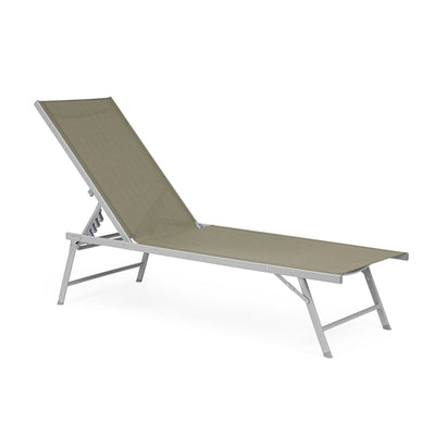 Lettino Cayo struttura in alluminio e textilene da mare e giardino