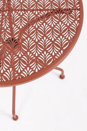 Tavolino rotondo "Lizette" con struttura in acciaio, finitura opaca, per esterno