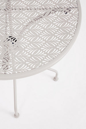 Tavolino rotondo "Lizette" con struttura in acciaio, finitura opaca, per esterno