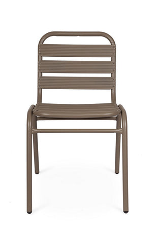 Sedia "David" struttura in acciaio colore cappuccino per interni ed esterni