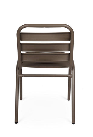 Sedia "David" struttura in acciaio colore cappuccino per interni ed esterni