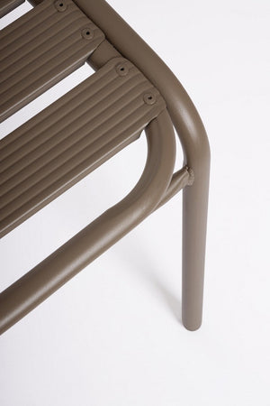 Sedia "David" struttura in acciaio colore cappuccino per interni ed esterni