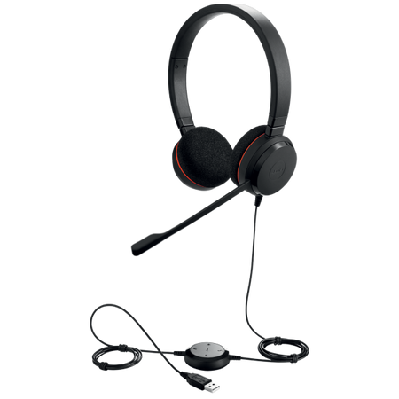 Jabra Evolve 20 MS Stereo Auricolare Cablato A Padiglione Ufficio USB tipo A Nero