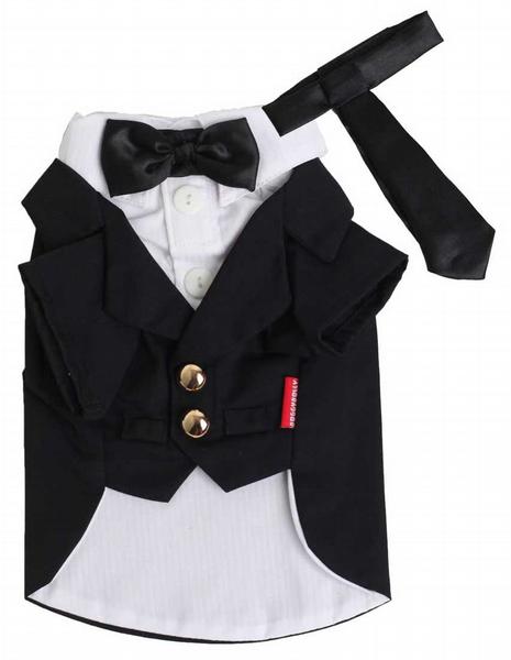 Smoking per cani Black White Tuxedo