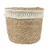 Set 3 cestini porta oggetti Macramè in fibra naturale vasi decorativi