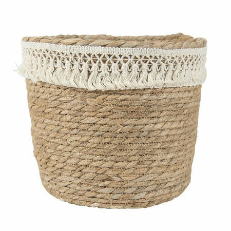 Set 3 cestini porta oggetti Macramè in fibra naturale vasi decorativi