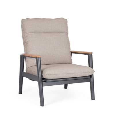 Poltrona Miguel in alluminio verniciato a polvere da giardino e veranda