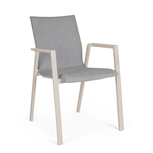 Sedia Odeon con braccioli, struttura in alluminio, impilabile, per esterno