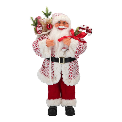 Babbo Natale decorativo color rosso e bianco con regali decorazione natalizia