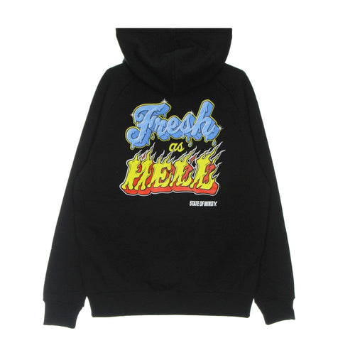5TATE OF MIND Felpa Leggera Cappuccio Uomo Fresh As Hell Hoodie Black da uomo