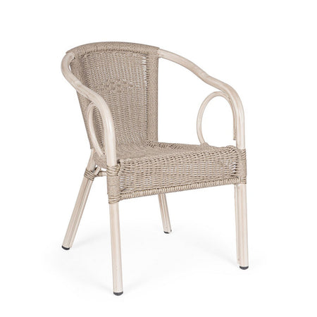 Sedia "Cala" struttura in alluminio con braccioli per interni ed esterni