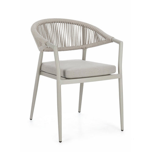 Sedia Millor struttura in alluminio con braccioli per interni ed esterni