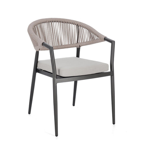 Sedia Millor struttura in alluminio con braccioli per interni ed esterni