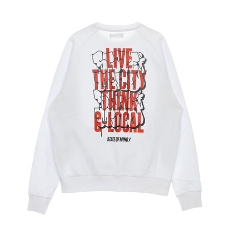 5TATE OF MIND Felpa Leggera Girocollo Uomo Throw Up Crewneck White da uomo
