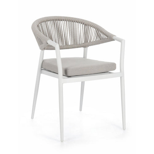 Sedia Millor struttura in alluminio con braccioli per interni ed esterni