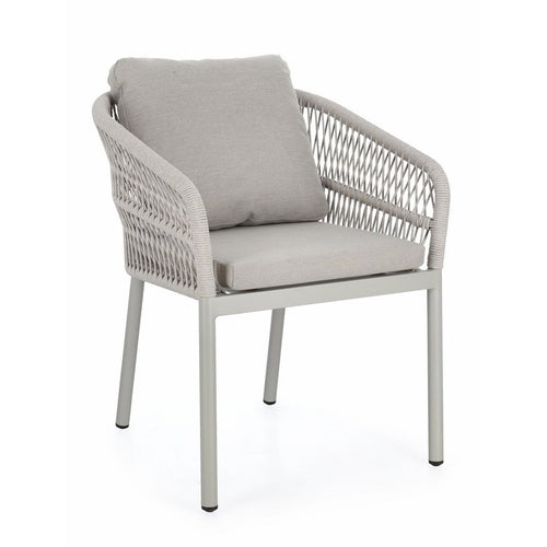 Sedia Galdana struttura in alluminio con braccioli per interni ed esterni