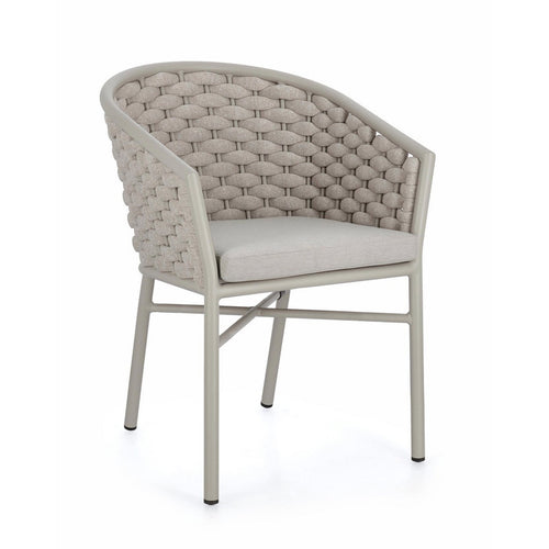 Sedia Margalida struttura in alluminio con braccioli per interni ed esterni