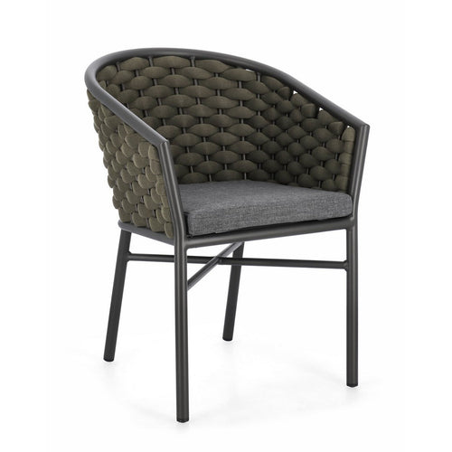 Sedia Margalida struttura in alluminio con braccioli per interni ed esterni